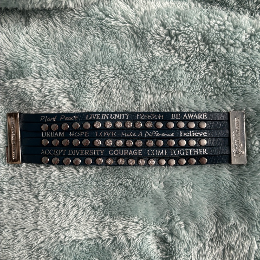 Good Works Inspirational Blue and Silver Bracelet